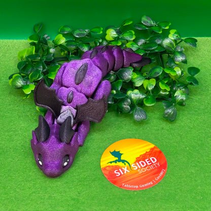 3D Printed Baby Dragon |  Fidget Gaming Buddy, Fantasy Decor & Collectible Gift - Six Sided Society