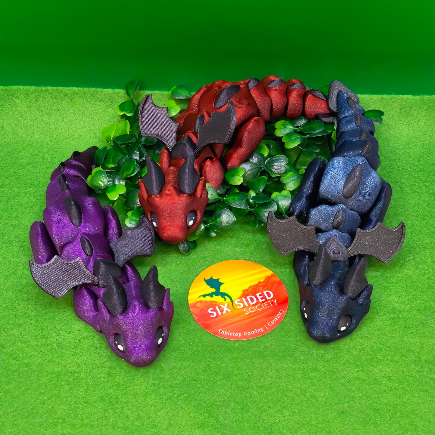 3D Printed Baby Dragon |  Fidget Gaming Buddy, Fantasy Decor & Collectible Gift - Six Sided Society