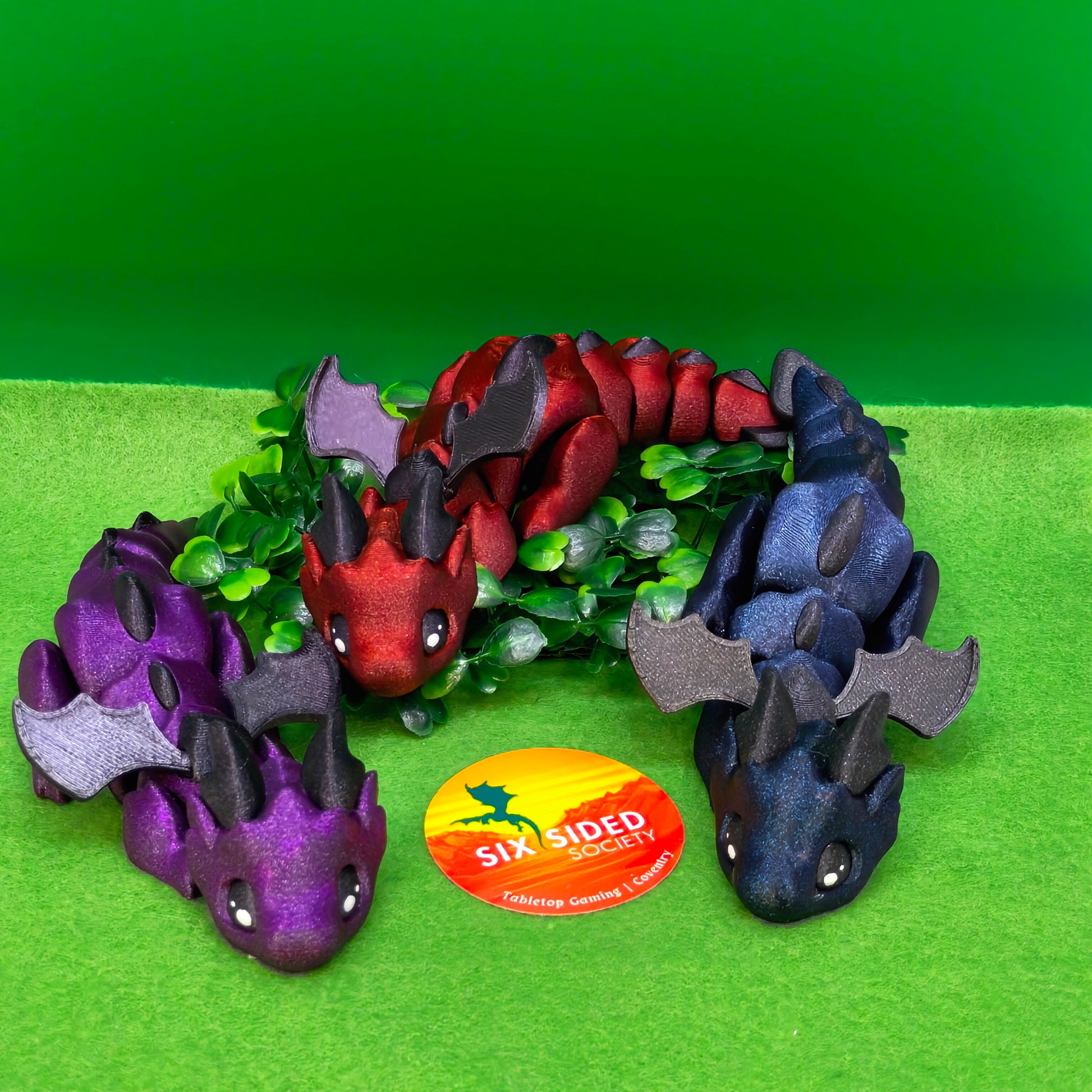 3D Printed Baby Dragon |  Fidget Gaming Buddy, Fantasy Decor & Collectible Gift - Six Sided Society