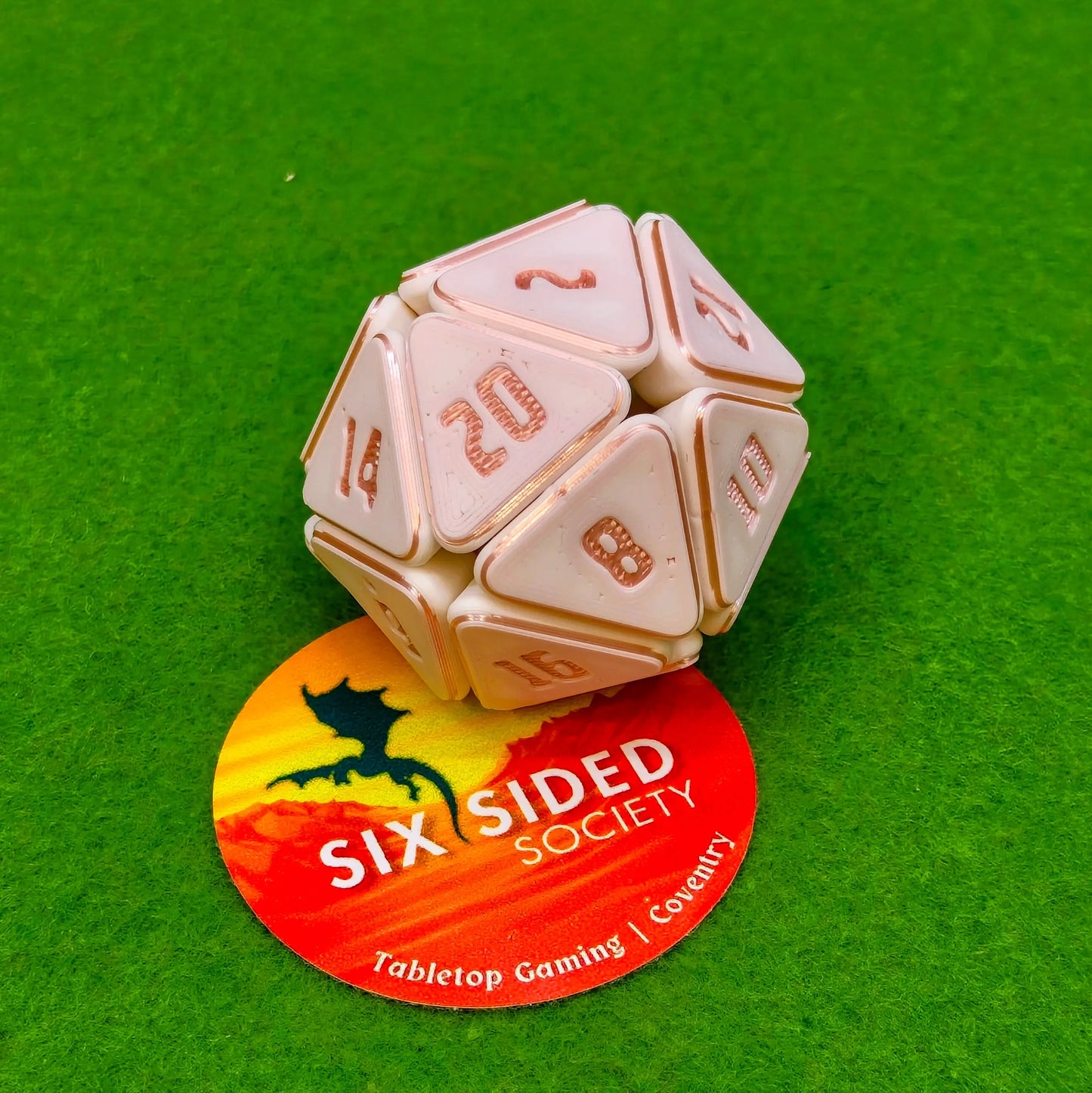 Fidget Dice | One Colour - Smooth | 3D Printed Squishy D20 for Tabletop Gamers & RPG Fans - Six Sided Society