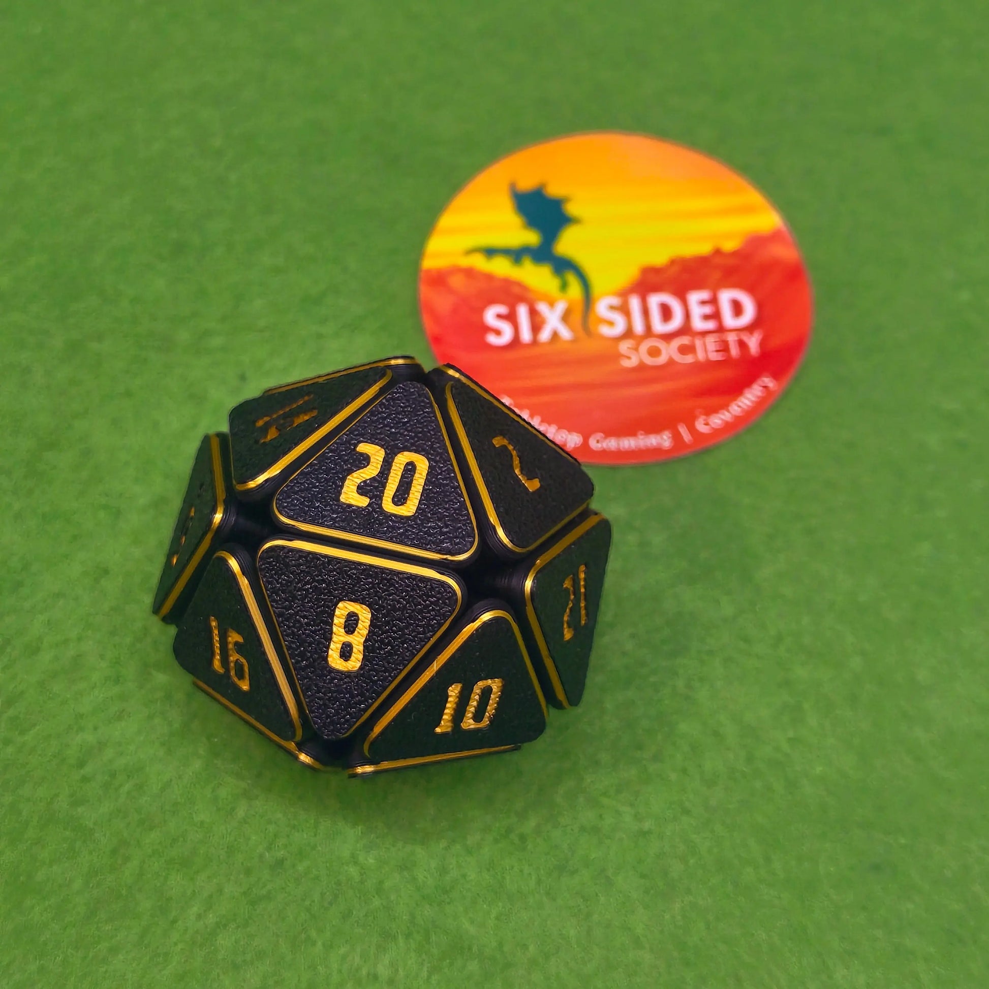 Fidget Dice | One Colour - Textured |3D Printed Squishy D20 for Tabletop Gamers & RPG Fans Six Sided Society