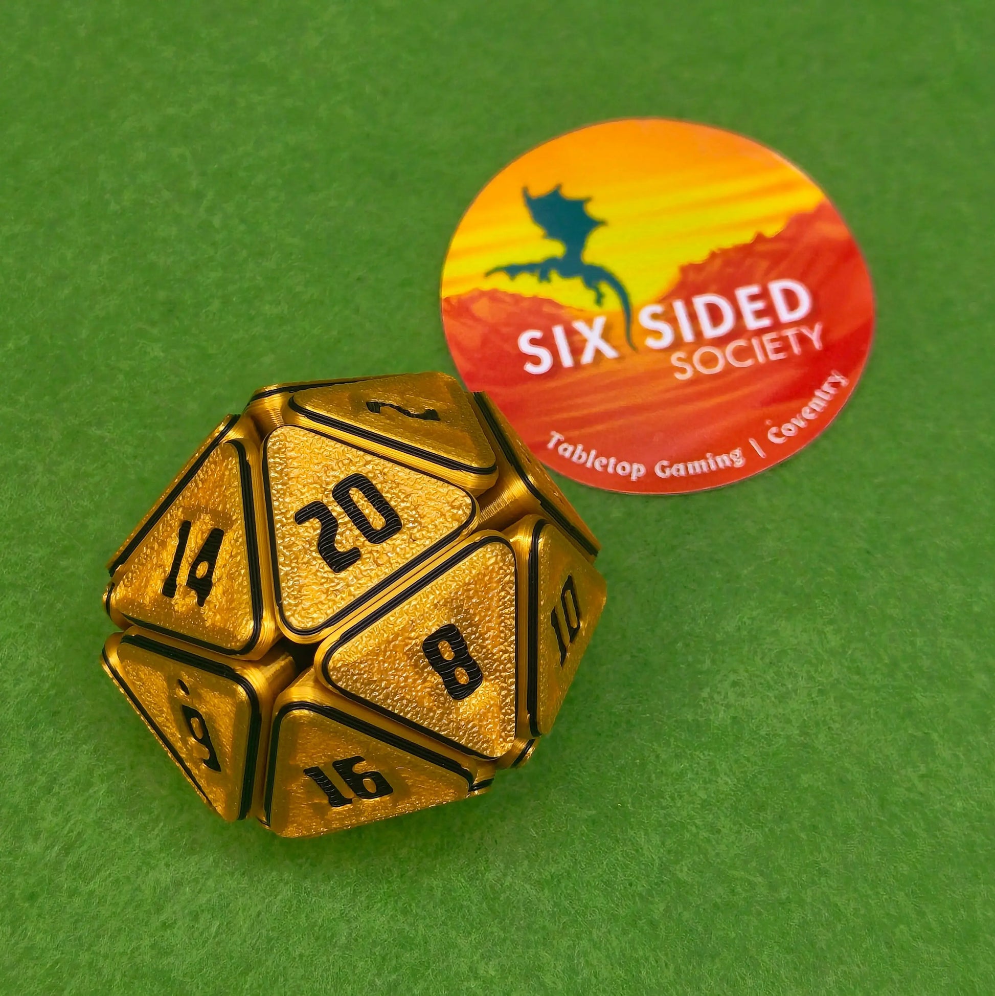 Fidget Dice | One Colour - Textured |3D Printed Squishy D20 for Tabletop Gamers & RPG Fans Six Sided Society