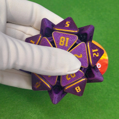 Fidget Dice | One Colour - Textured |3D Printed Squishy D20 for Tabletop Gamers & RPG Fans Six Sided Society