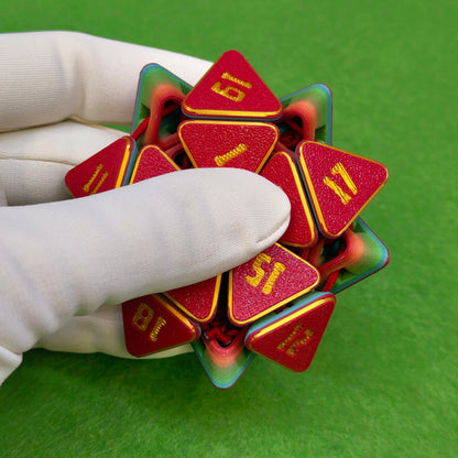 Fidget Dice | Rainbow - Textured |3D Printed Squishy D20 for Tabletop Gamers & RPG Fans Six Sided Society