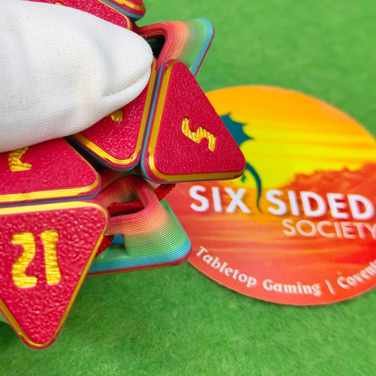 Fidget Dice | Rainbow - Textured |3D Printed Squishy D20 for Tabletop Gamers & RPG Fans Six Sided Society