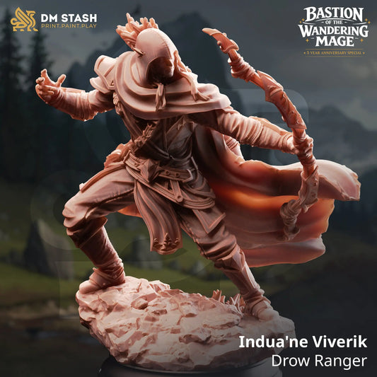 3D Printed Resin Miniature | 32mm Scale | Wandering Mage - Elf Six Sided Society