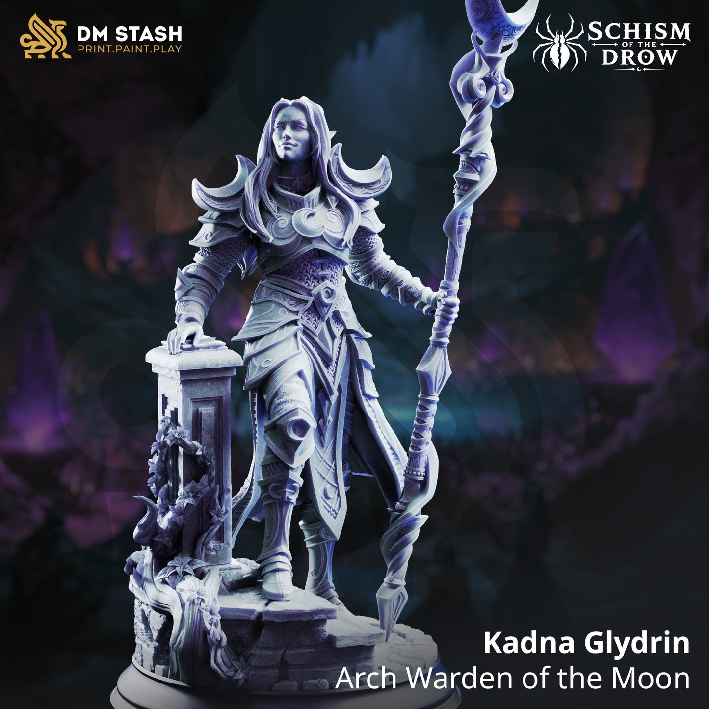 3D Printed Resin Miniature | 32mm Scale | Schism of the Drow - Elf, Drow