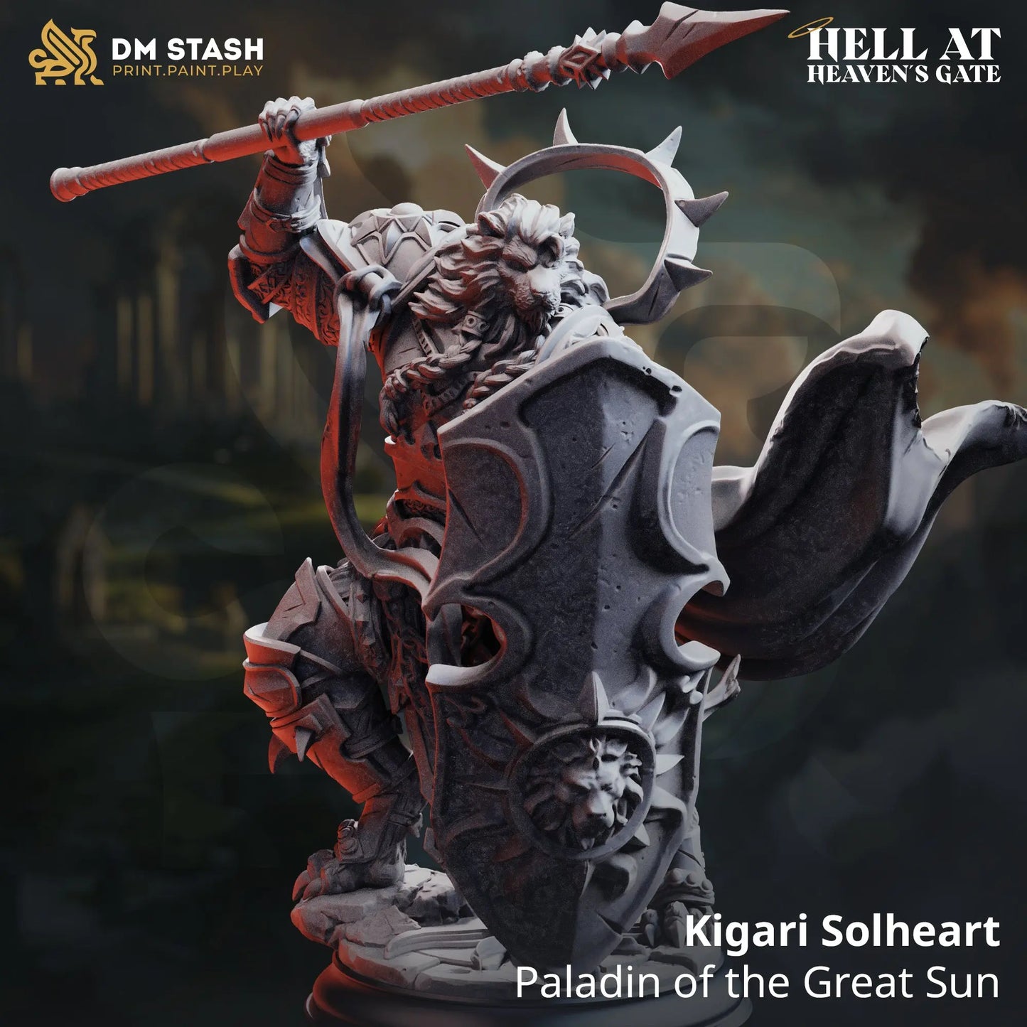 3D Printed Resin Miniature | 32mm Scale | Divine Gambit -  Lionfolk - Six Sided Society Coventry UK