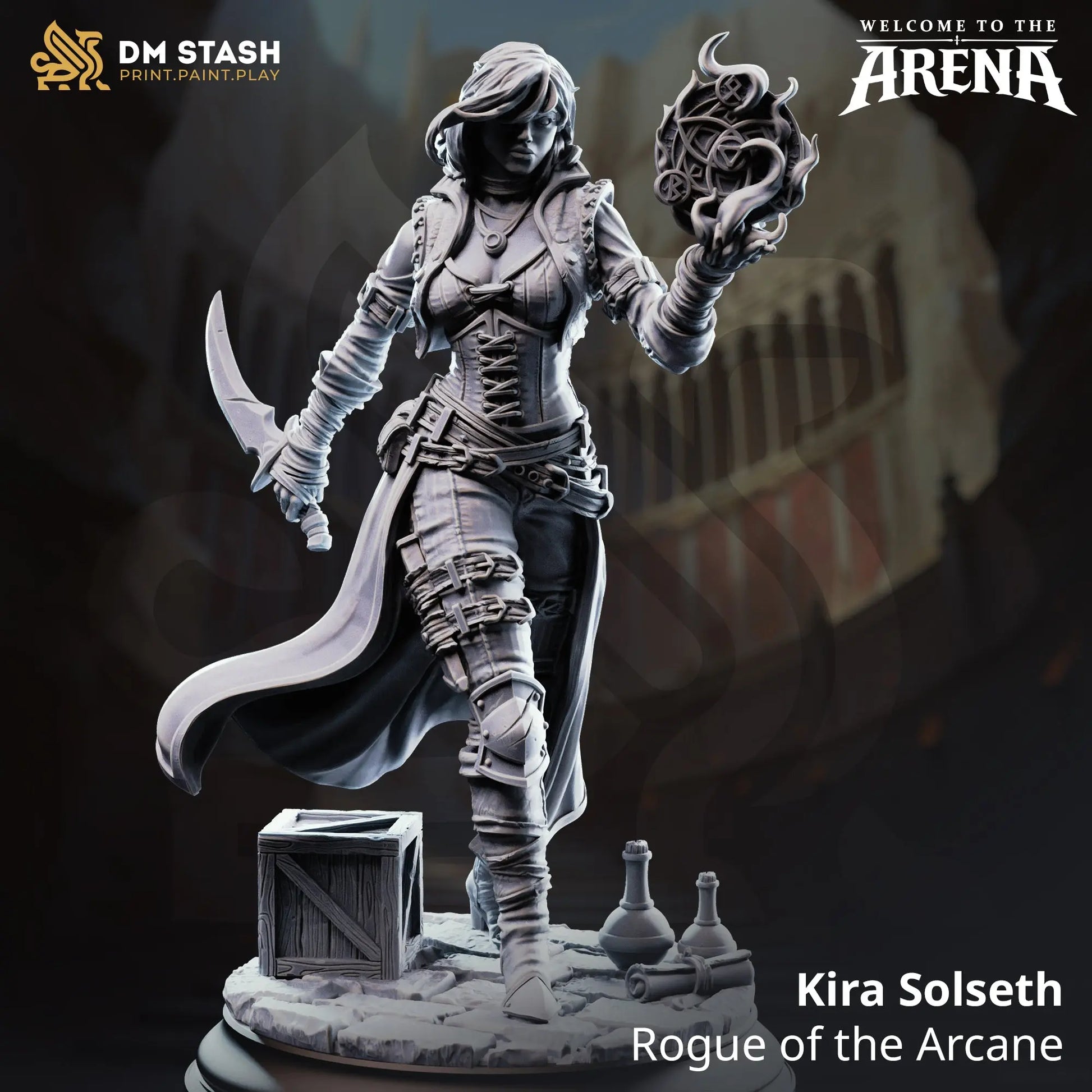 3D Printed Resin Miniature | 32mm Scale | The Arena - Human Six Sided Society