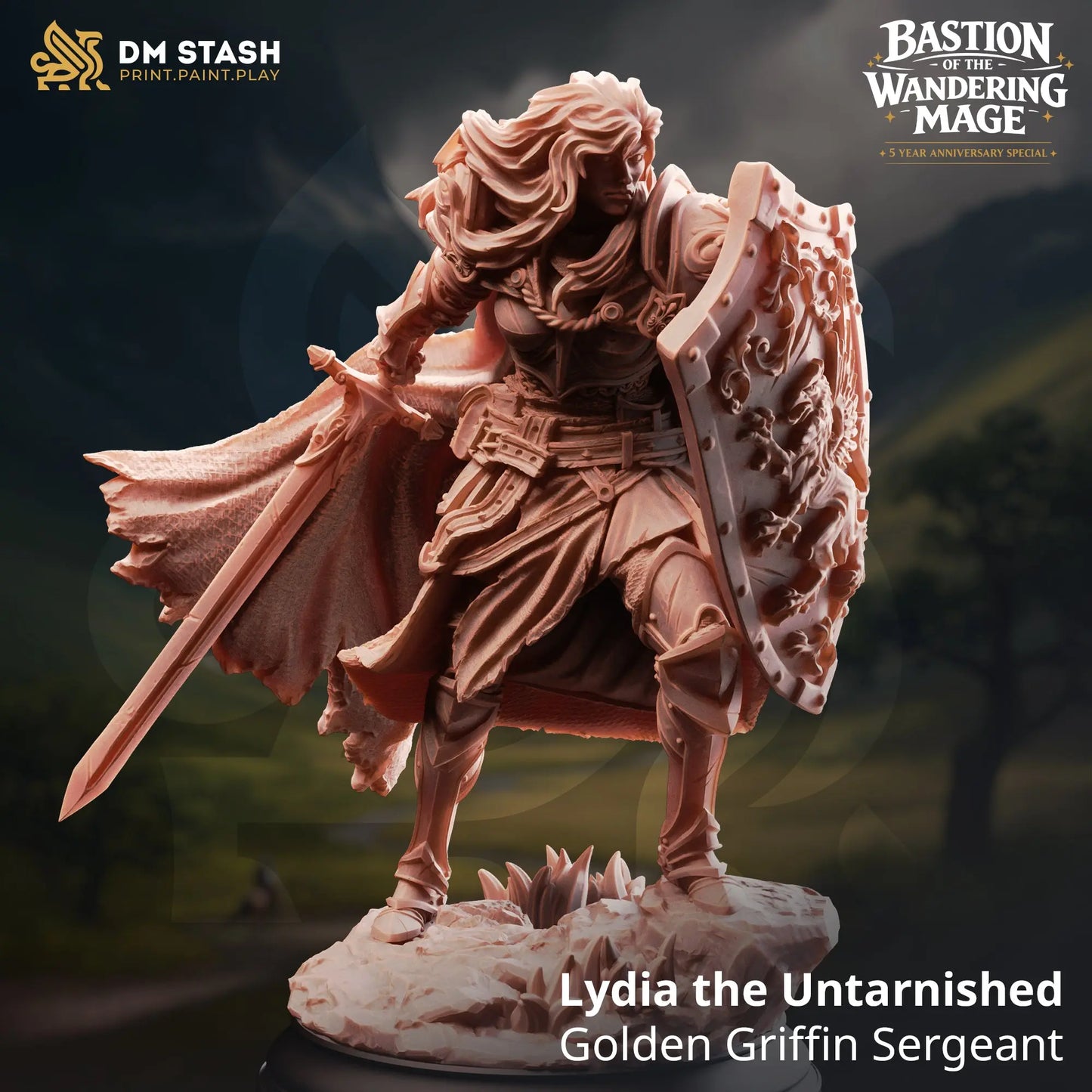 3D Printed Resin Miniature | 32mm Scale | Wandering Mage - Human Six Sided Society