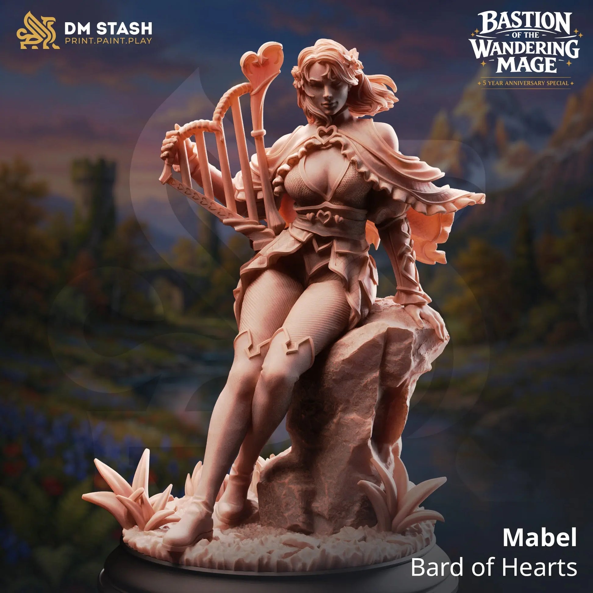 3D Printed Resin Miniature | 32mm Scale | Wandering Mage - Human Six Sided Society