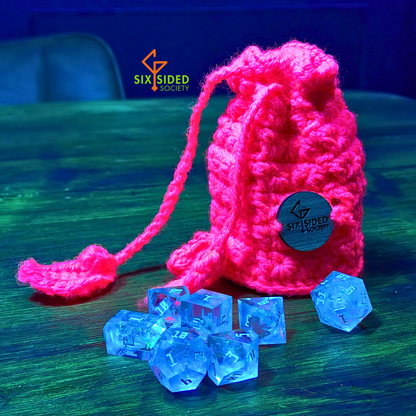 Vibrant Neon Crochet Dice Bag | Bold Style for Your Math Rocks!