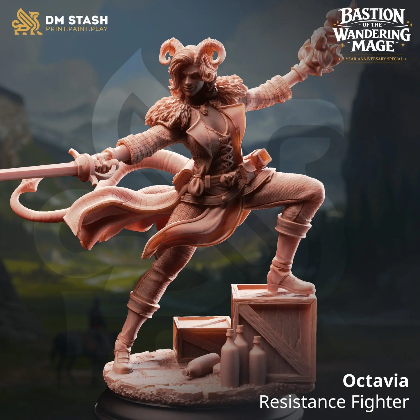 3D Printed Resin Miniature | 32mm Scale | Wandering Mage - Nosmeni Six Sided Society