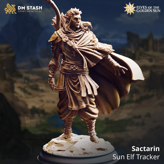 3D Printed Resin Miniature | 32mm Scale |   The Golden Sun - Sun Elf - Six Sided Society