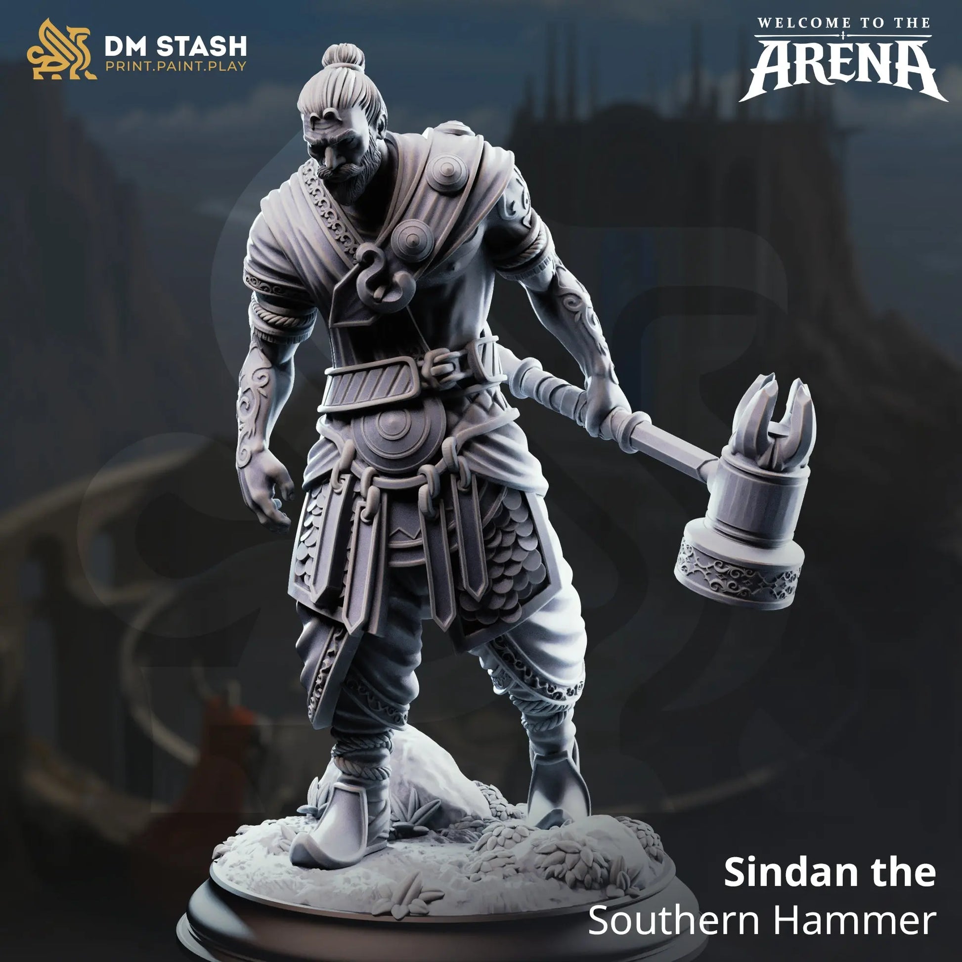 3D Printed Resin Miniature | 32mm Scale | The Arena - Humanoid Six Sided Society