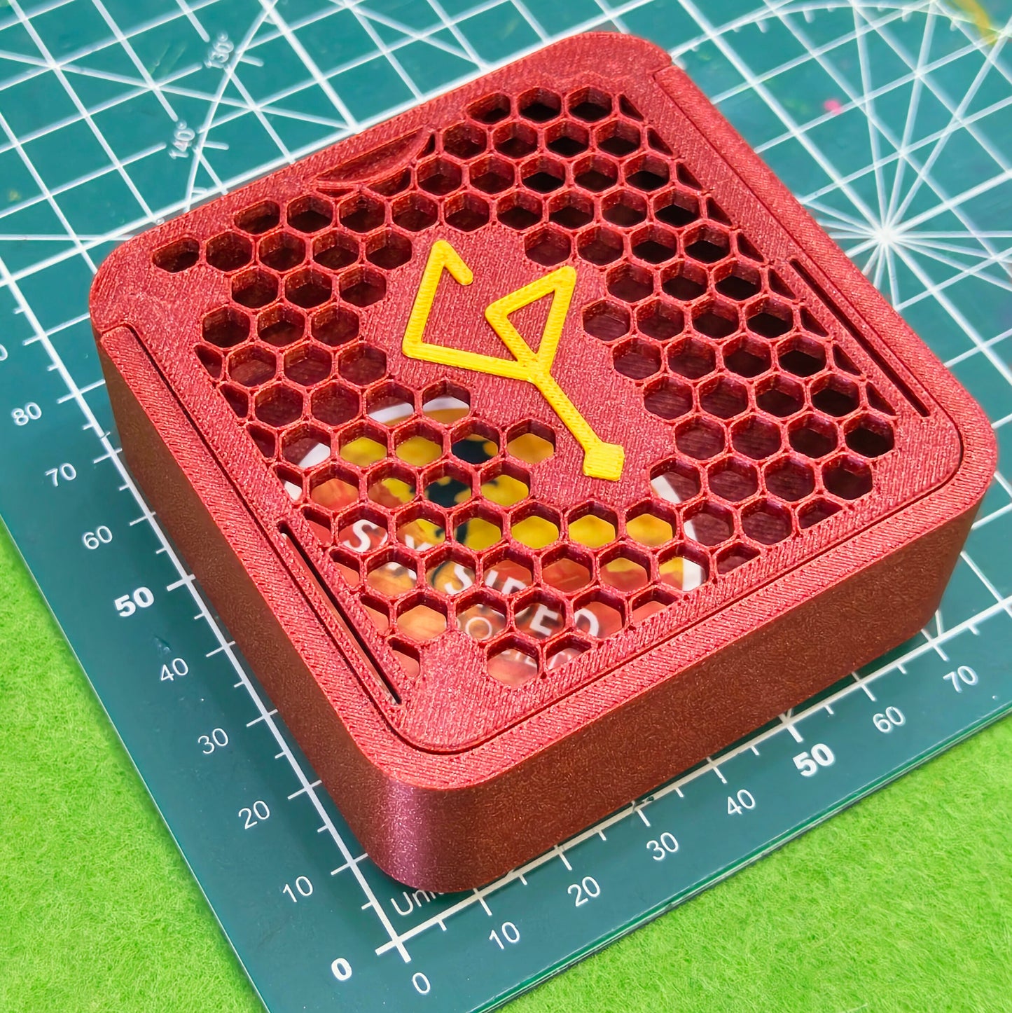 3D-printed D20 dice trinket box by Six Sided Society, tabletop gaming storage for Dungeons & Dragons, RPG dice organizer, eco-friendly gift box for dice collectors and dungeon masters, perfect accessory for board games and role-playing sessions