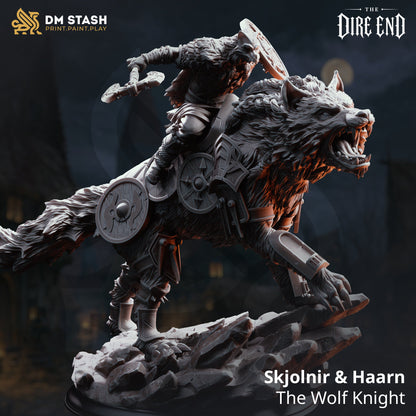 3D Printed Resin Miniature | 32mm Scale | The Dire End - Human + Wolf Six Sided Society