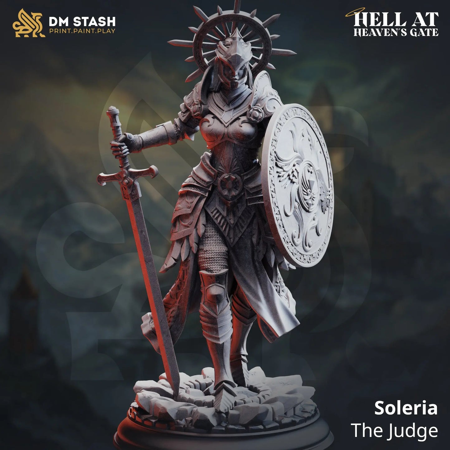 3D Printed Resin Miniature | 32mm Scale | Divine Gambit - Selvaneri - Six Sided Society UK
