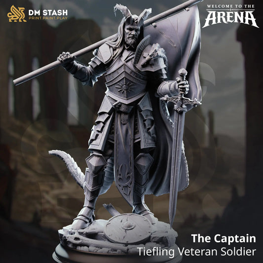 3D Printed Resin Miniature | 32mm Scale | The Arena - Tiefling Six Sided Society