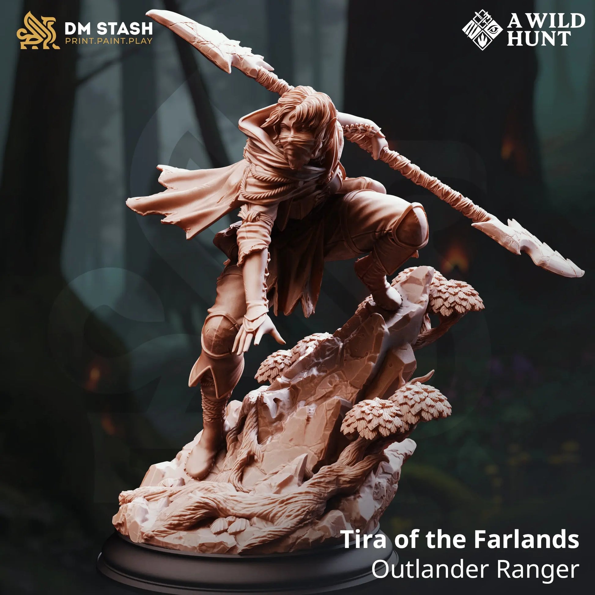 3D Resin Miniature | 32mm Scale |  The Wild Hunt - Elf Ranger - Six Sided Society
