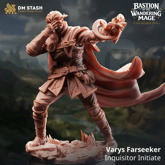 3D Printed Resin Miniature | 32mm Scale | Wandering Mage - Half-Elf Six Sided Society