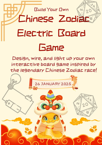 Sun 26th Jan | 1-3pm | DIY Electric Board Game Workshop - Chinese Zodiac Animal Race