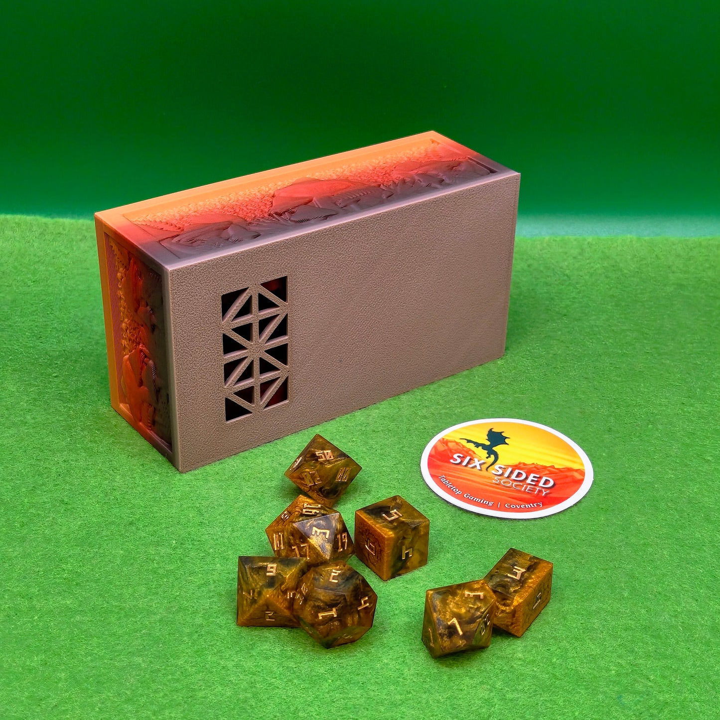 3D Printed Autumn Mushroom Folding Dice Tower for Dungeons & Dragons and tabletop RPGs