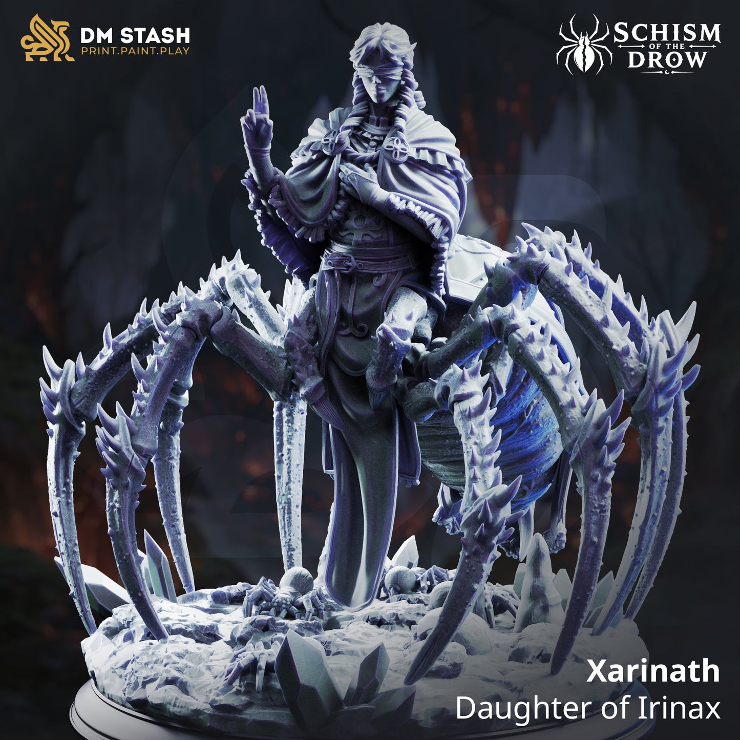 3D Printed Resin Miniature | Large Monstrosity | Drider Six Sided Society
