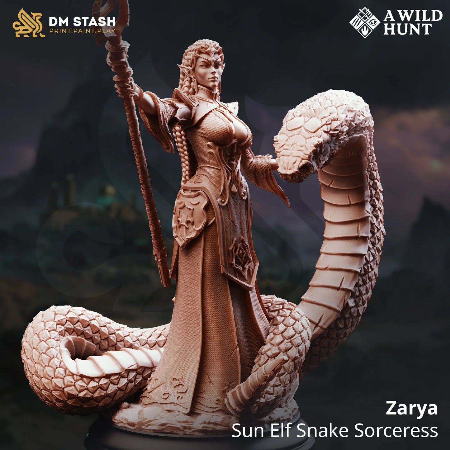 3D Resin Miniature | 32mm Scale |  The Wild Hunt - Sun Elf - Six Sided Society