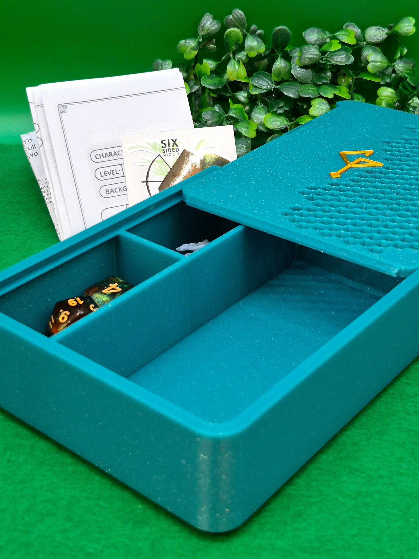 3D Printed Dice Box | Six Sided Society Brand Signature Dice Trinket Box | Large Six Sided Society