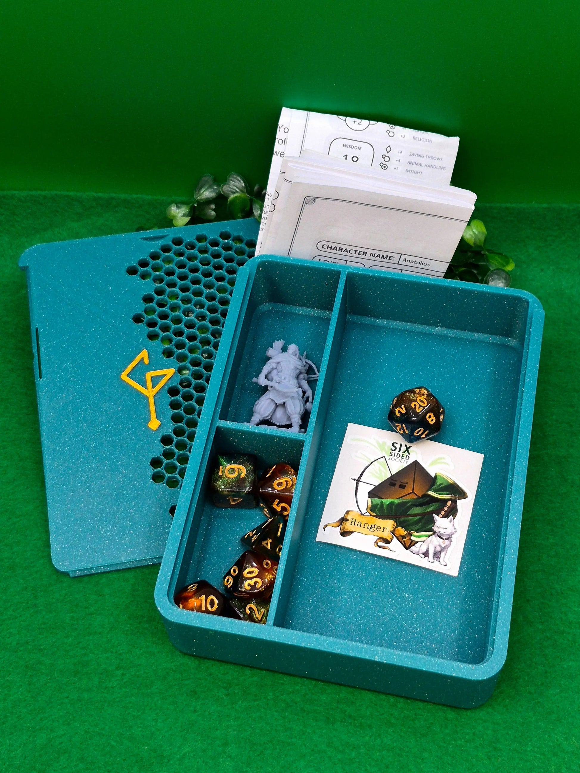 3D Printed Dice Box | Six Sided Society Brand Signature Dice Trinket Box | Large Six Sided Society